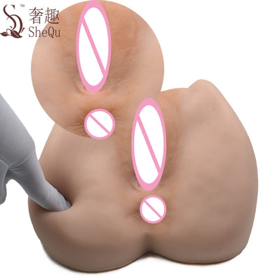 Shequ18.5*19*8.5cm TPR masturbator Wonderful Male Masturbators Toys 3D Realistic Big Ass Silicone Sex Dolls Vagina Pussy For Men