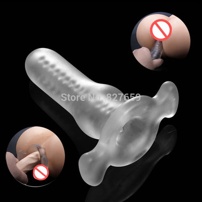Male Penis Dildo Insert Design, Hollow Anal Plug Anus Enlargement Sex Toys
