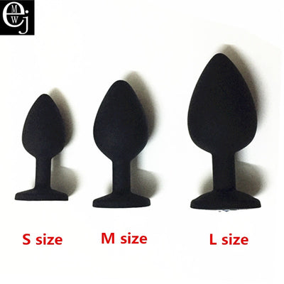 EJMW Silicone Anal Beads 3 Size Anal Plug You Can Choose Butt Plug With Crystal Jewelry Anal Sex Toys For Women Men Gay AV Toys