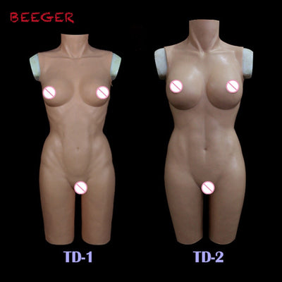 TD1 Top quality realistic crossdress silicone bodysuit femskin silicone tight dress cross dressing costume props brest form.