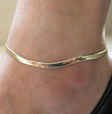 fashion metal flat snake chain anklet bracelet