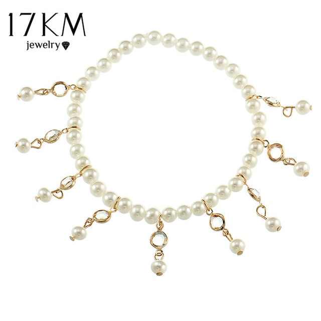 17KM Bohemian Imitation Pearl Anklets