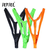 Mens Fluoro Sexy Stretch Open Mankini Thong