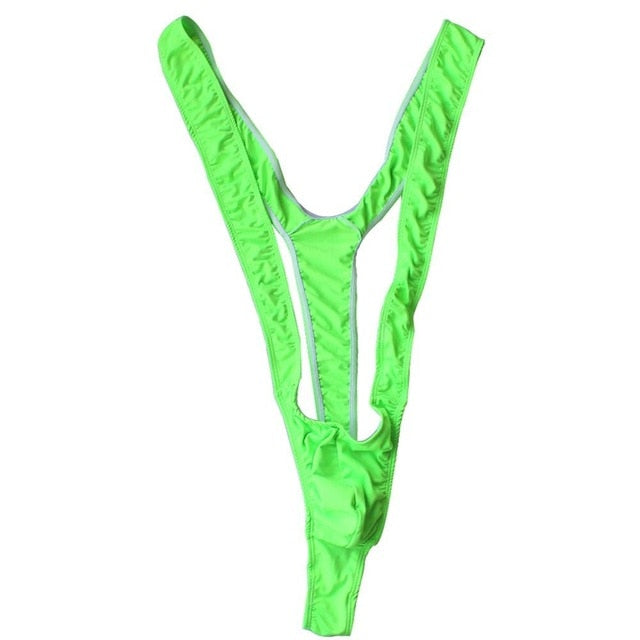 Mens Fluoro Sexy Stretch Open Mankini Thong