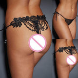 Lace Lingerie  G-string Thong Black White