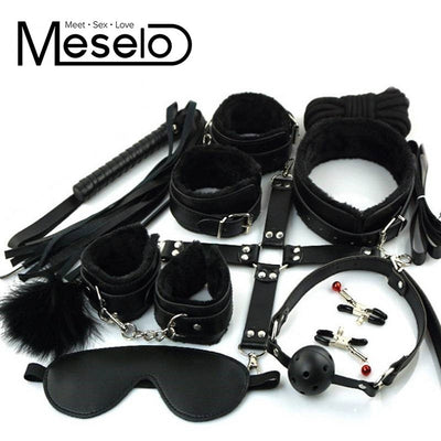 10 pcs/ lot PU Leather Bondage Set