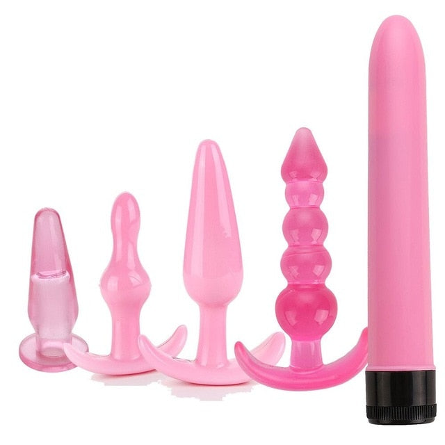 5 pcs/set Silicone Anal Vibrator Sex Toys Plug Butt