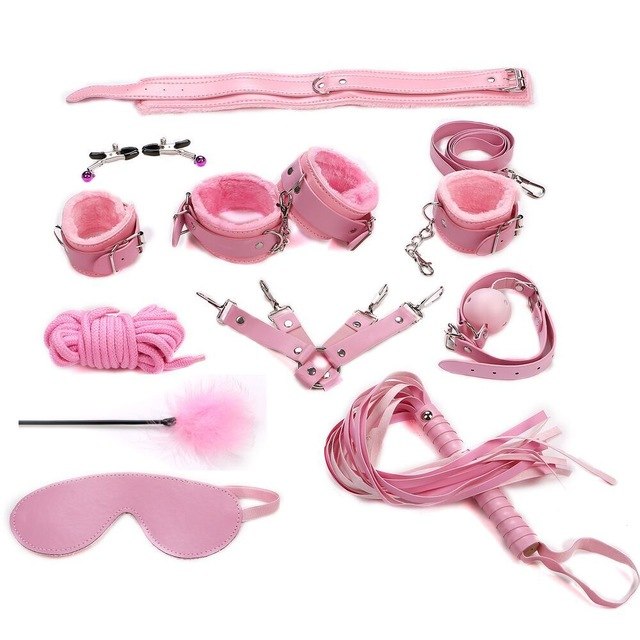 Sex Products 11 Pcs/Set BDSM Bondage Set Leather Fetish