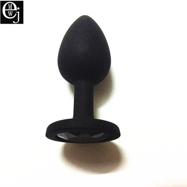 EJMW Silicone Anal Beads 3 Size Anal Plug You Can Choose Butt Plug With Crystal Jewelry Anal Sex Toys For Women Men Gay AV Toys