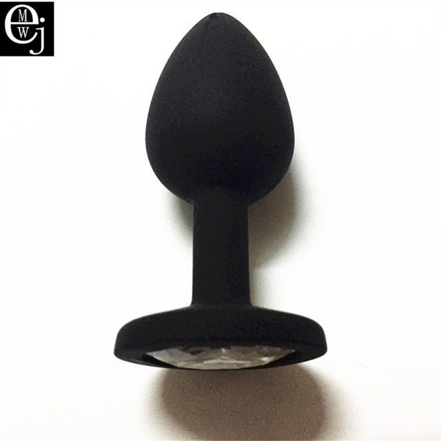 EJMW Silicone Anal Beads 3 Size Anal Plug You Can Choose Butt Plug With Crystal Jewelry Anal Sex Toys For Women Men Gay AV Toys