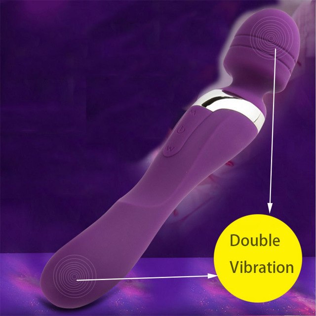 USB Double Vibration Vibrators G-Spot Vibrator Clitoris Stimulator Adult Sex Toy For Women AV Magic Wand Sex Machine Erotic Toys