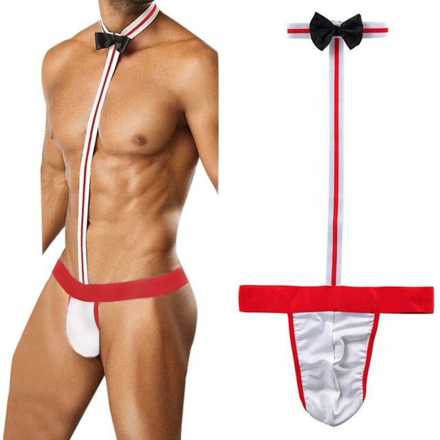 Hot Novelty Sexy Men Mankini Thong Underwear Waiter