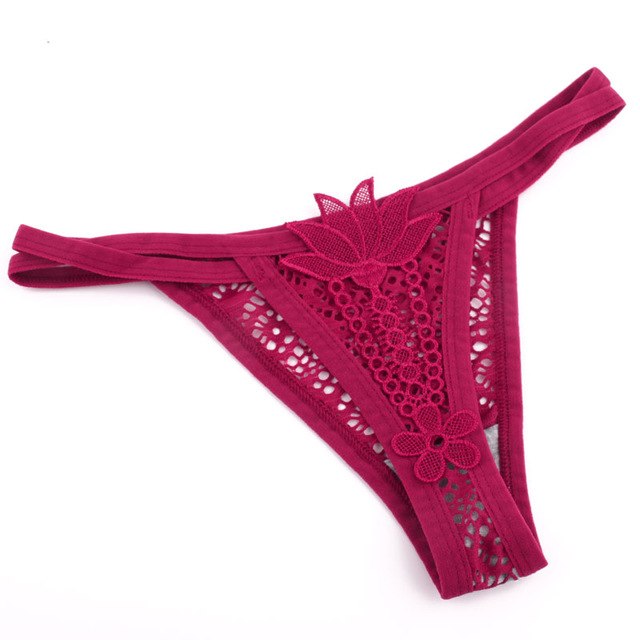 Lady flower lace openwork gstring thongs