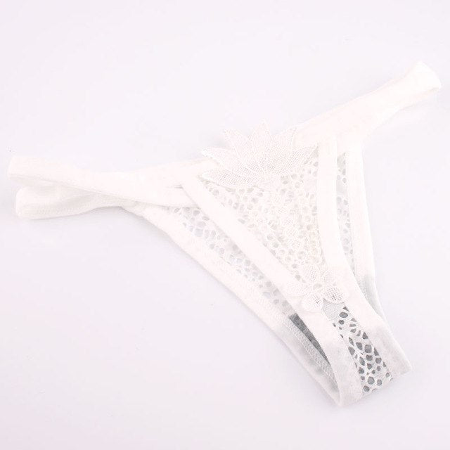 Lady flower lace openwork gstring thongs