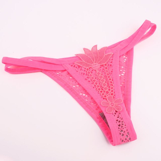 Lady flower lace openwork gstring thongs