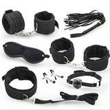 7 Pcs Bondage Set Cotton Red BDSM Restraint Sex Handcuffs for Couple Handcuffs Sexy Mark Whip Collar for Adult Slave Game