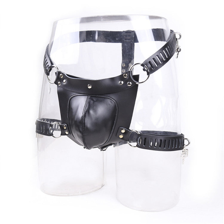 PU Leather Male Chastity Devices BDSM Bondage Restraints Sex Toys For Men Chastity Belt